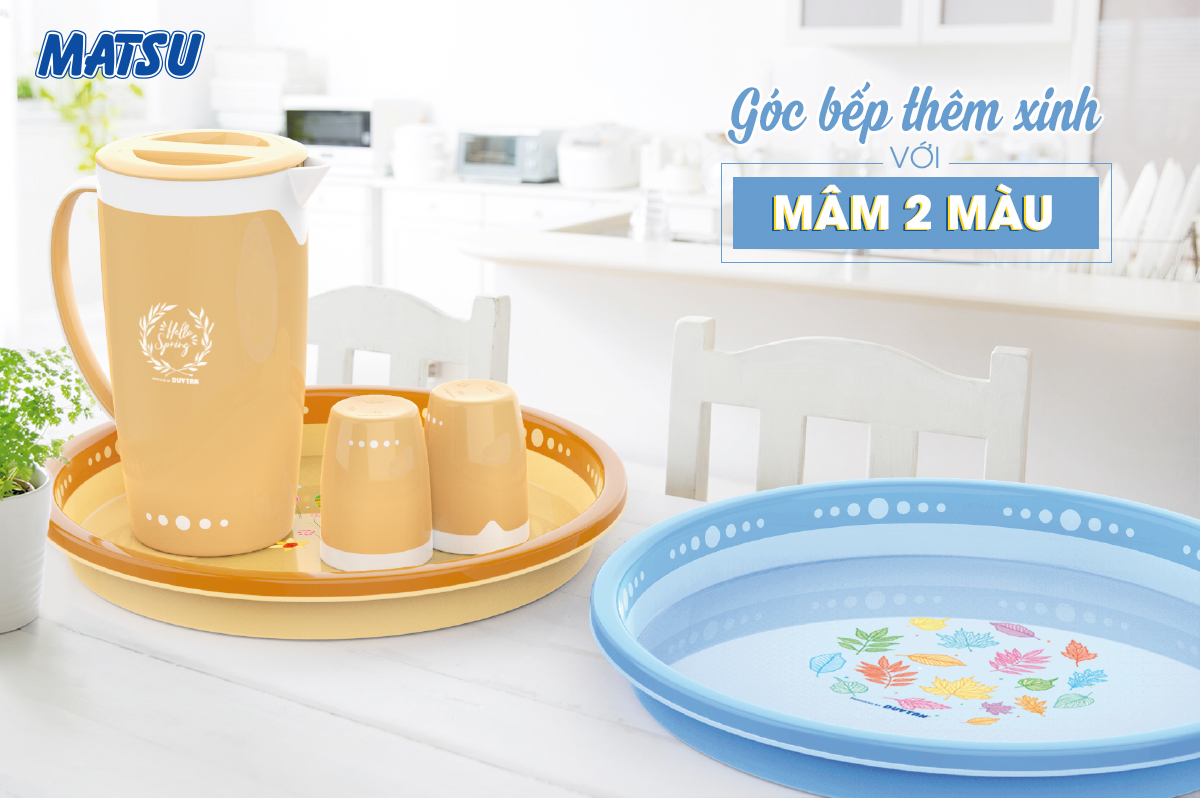 GÓC BẾP THÊM XINH VỚI MÂM 2 MÀU