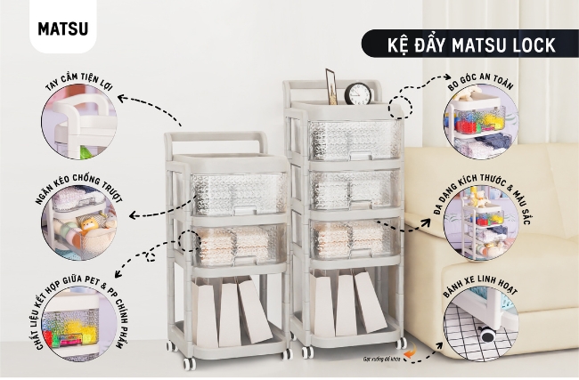 “HÔ BIẾN” MỌI NGÓC NGÁCH GỌN GÀNG HƠN VỚI KỆ ĐẨY MATSU LOCK