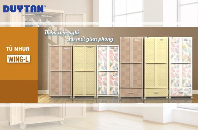 Genuine Duy Tan plastic clothes hanging cabinet, good price, high quality