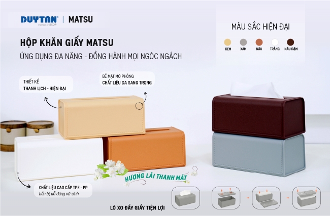 HỘP KHĂN GIẤY MATSU – TIỆN LỢI, SANG TRỌNG CHO MỌI KHÔNG GIAN