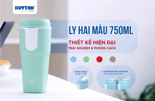 LY 2 MÀU 750ML DUY TÂN – THIẾT KẾ HIỆN ĐẠI, PHONG CÁCH ĐỘC ĐÁO, CHẤT LIỆU AN TOÀN