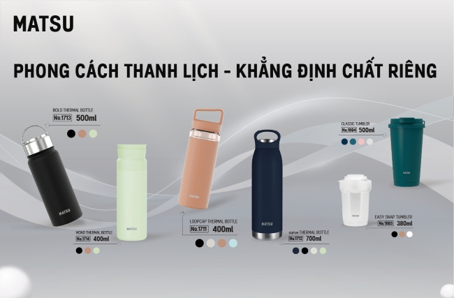 BỘ SƯU TẬP BÌNH, LY GIỮ NHIỆT PHONG CÁCH TỪ MATSU