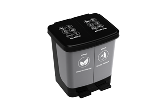 Thùng Rác Đạp 2 Ngăn 40L