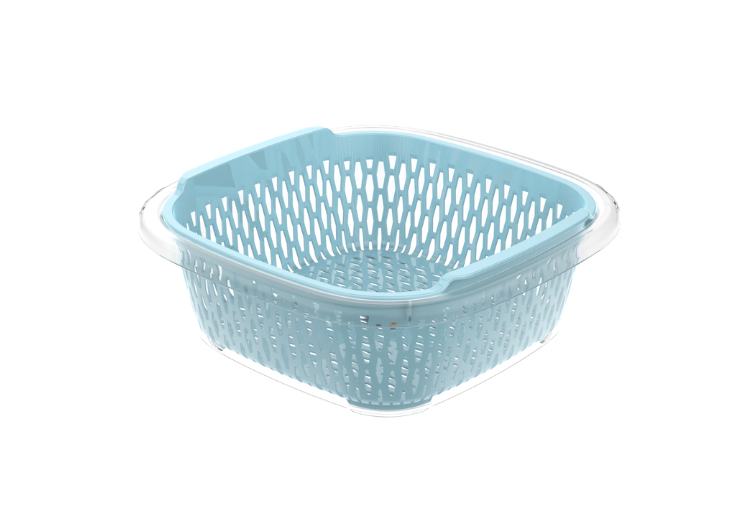 プラスチック ザル・ボウル スクエアセット (2T4)