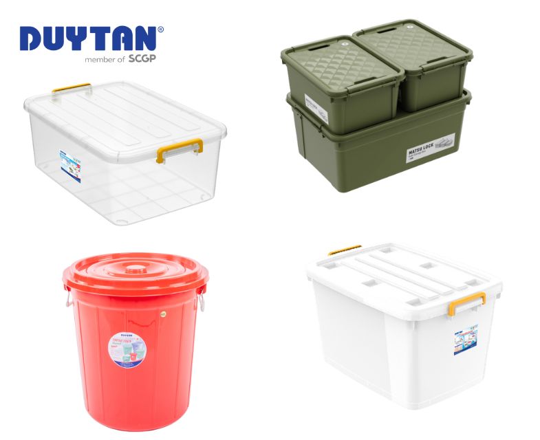 Các mẫu thùng nhựa được sản xuất tại Duy Tân