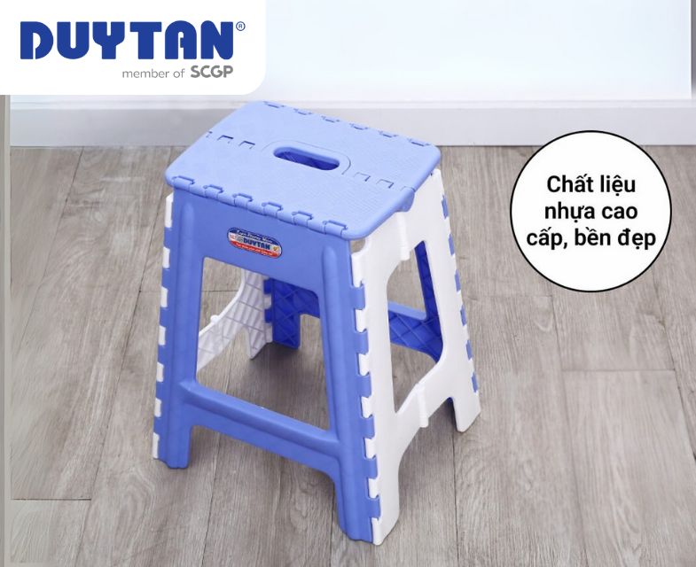Ghế cao xếp Duy Tân Sử dụng chất liệu nhựa an toàn