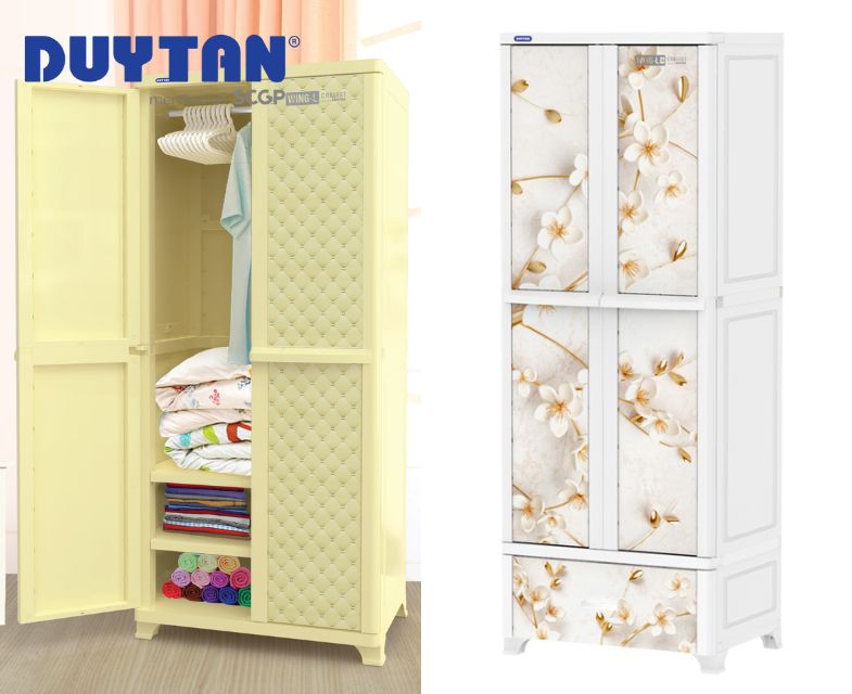 Mẫu tủ nhựa quần áo Duy Tân Wing L